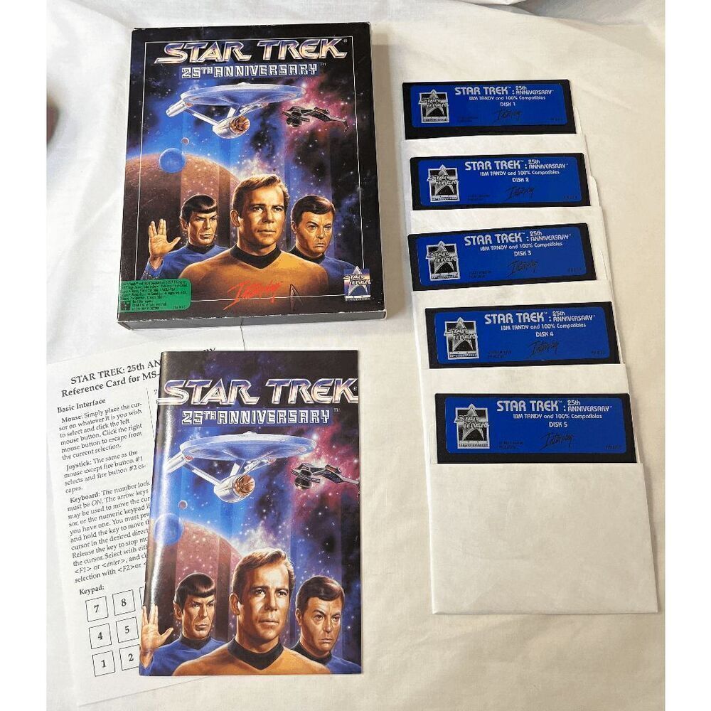Star Trek 25th Anniversary (IBM Tandy DOS 2.1) 5.25 Complete Big Box Game